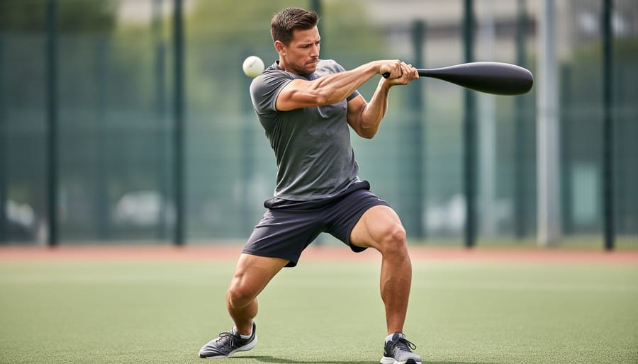 Golfer’s upper body showing shoulder rotation near the top of the backswing